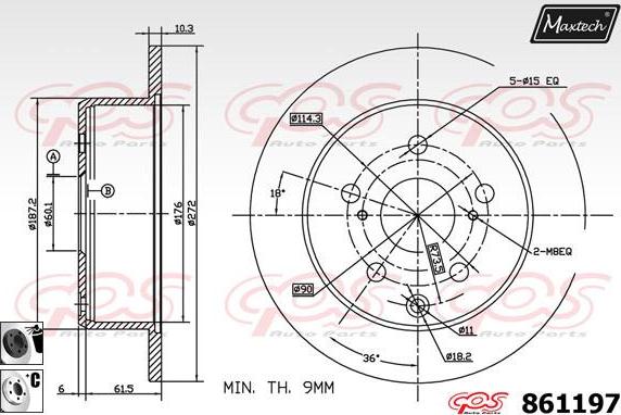 Maxtech 70160084 - Комплект водещи втулки, спирачен апарат vvparts.bg