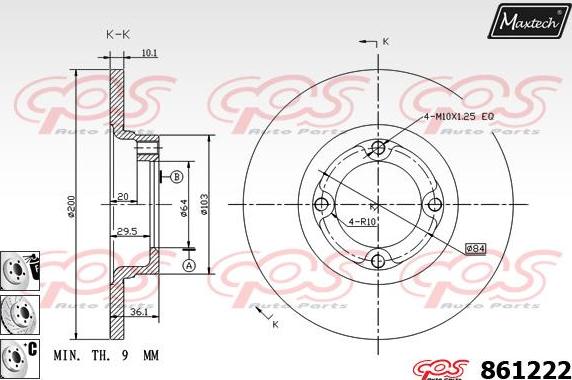 Maxtech 70160080 - Комплект водещи втулки, спирачен апарат vvparts.bg