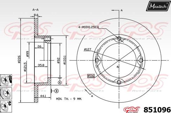 Maxtech 70160079 - Комплект водещи втулки, спирачен апарат vvparts.bg