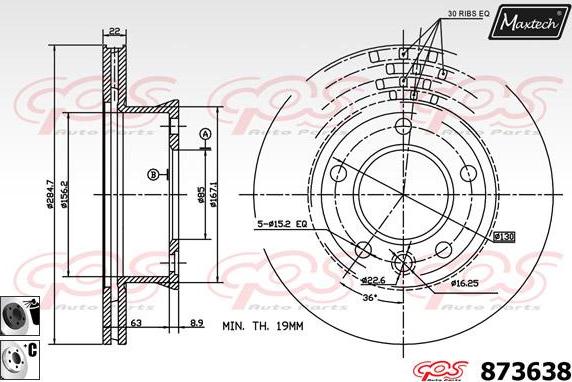 Maxtech 70160101 - Комплект водещи втулки, спирачен апарат vvparts.bg