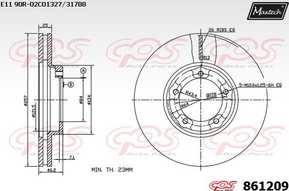 Maxtech 70160113 - Комплект водещи втулки, спирачен апарат vvparts.bg