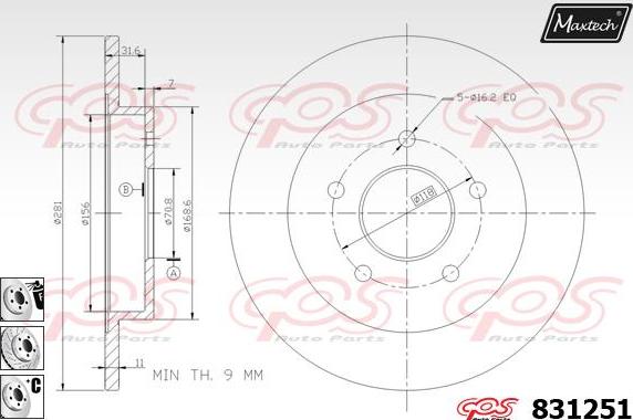 Maxtech 70180401 - Уплътнение, бутало на спирачния апарат vvparts.bg