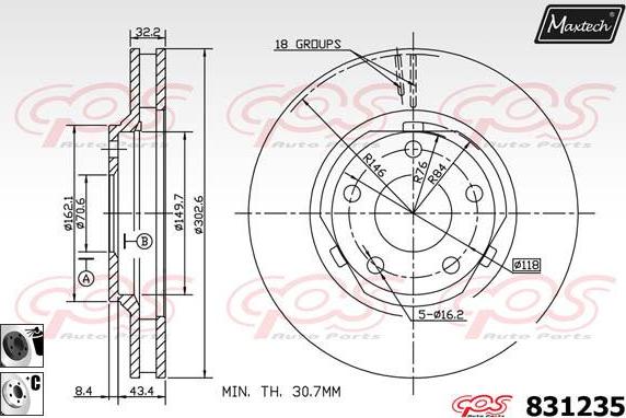 Maxtech 70180040 - Уплътнение, бутало на спирачния апарат vvparts.bg