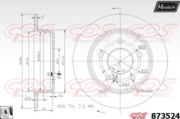 Maxtech 70180016 - Уплътнение, бутало на спирачния апарат vvparts.bg