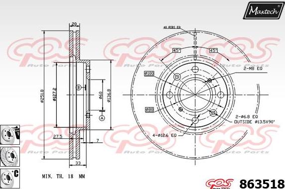 Maxtech 70180199 - Уплътнение, бутало на спирачния апарат vvparts.bg