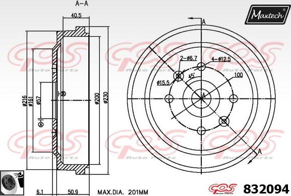 Maxtech 70180163 - Уплътнение, бутало на спирачния апарат vvparts.bg