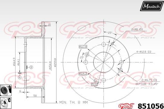 Maxtech 70180108 - Уплътнение, бутало на спирачния апарат vvparts.bg