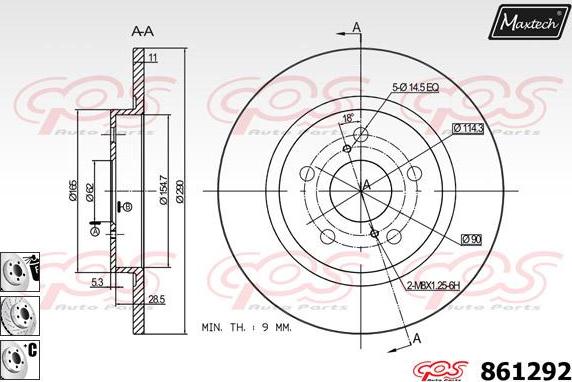 Maxtech 70180107 - Уплътнение, бутало на спирачния апарат vvparts.bg