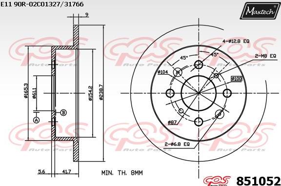 Maxtech 70180187 - Уплътнение, бутало на спирачния апарат vvparts.bg