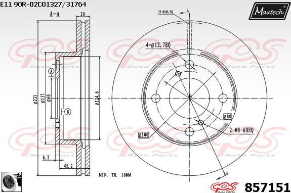 Maxtech 70180392 - Уплътнение, бутало на спирачния апарат vvparts.bg