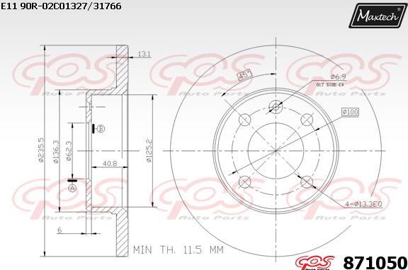 Maxtech 70180368 - Уплътнение, бутало на спирачния апарат vvparts.bg