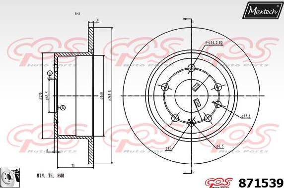 Maxtech 70180305 - Уплътнение, бутало на спирачния апарат vvparts.bg