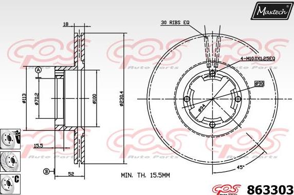 Maxtech 70180383 - Уплътнение, бутало на спирачния апарат vvparts.bg