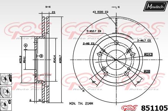 Maxtech 70180387 - Уплътнение, бутало на спирачния апарат vvparts.bg