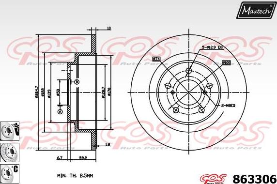 Maxtech 70180334 - Уплътнение, бутало на спирачния апарат vvparts.bg