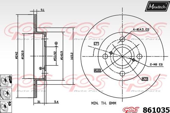 Maxtech 70180335 - Уплътнение, бутало на спирачния апарат vvparts.bg