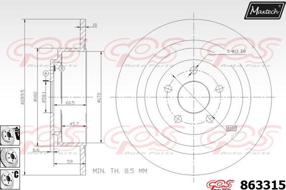 Maxtech 70180332 - Уплътнение, бутало на спирачния апарат vvparts.bg