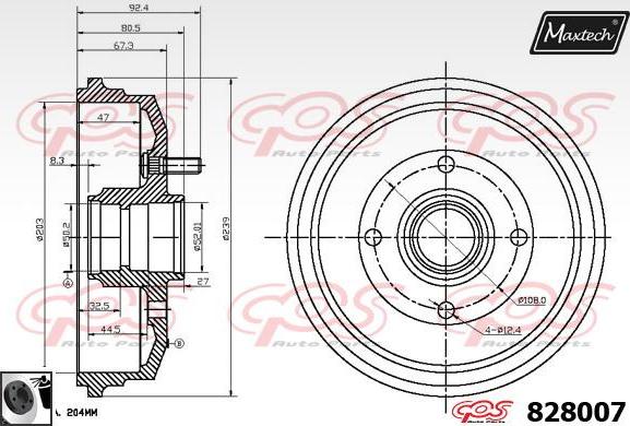 Maxtech 70180325 - Уплътнение, бутало на спирачния апарат vvparts.bg