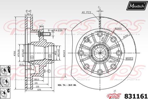 Maxtech 70180326 - Уплътнение, бутало на спирачния апарат vvparts.bg