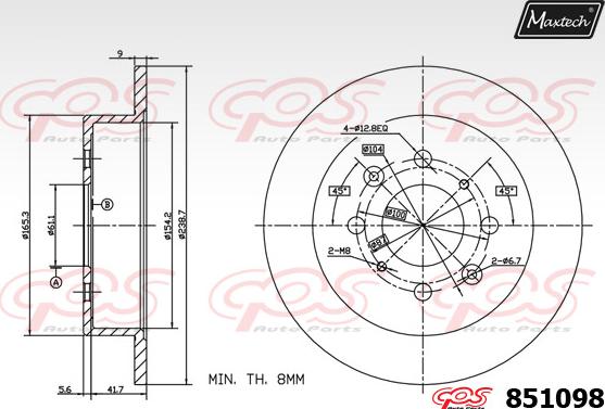 Maxtech 70180374 - Уплътнение, бутало на спирачния апарат vvparts.bg