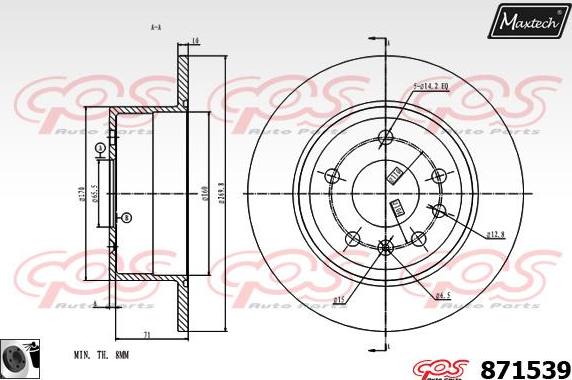 Maxtech 70180370 - Уплътнение, бутало на спирачния апарат vvparts.bg