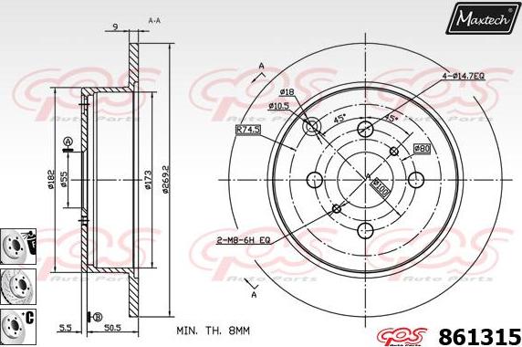 Maxtech 70180377 - Уплътнение, бутало на спирачния апарат vvparts.bg