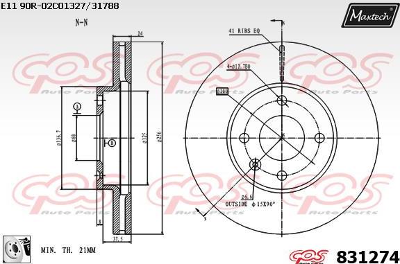 Maxtech 70180259 - Уплътнение, бутало на спирачния апарат vvparts.bg