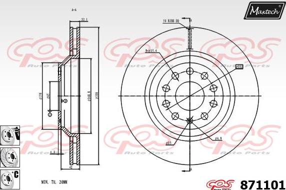 Maxtech 70180218 - Уплътнение, бутало на спирачния апарат vvparts.bg