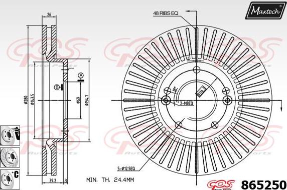 Maxtech 871058 - Спирачен диск vvparts.bg