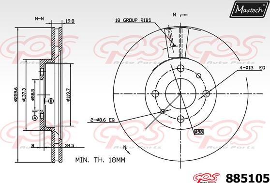 Maxtech 70200576 - Ремонтен комплект, спирачен апарат vvparts.bg