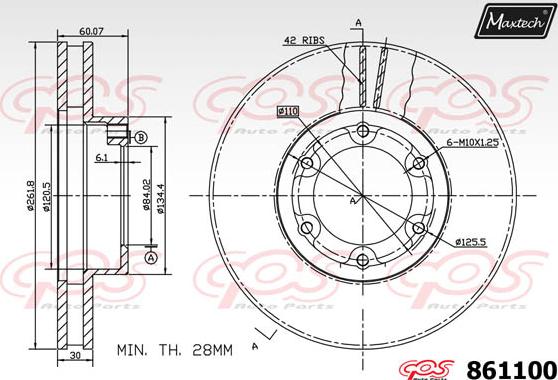 Maxtech 70200651 - Ремонтен комплект, спирачен апарат vvparts.bg