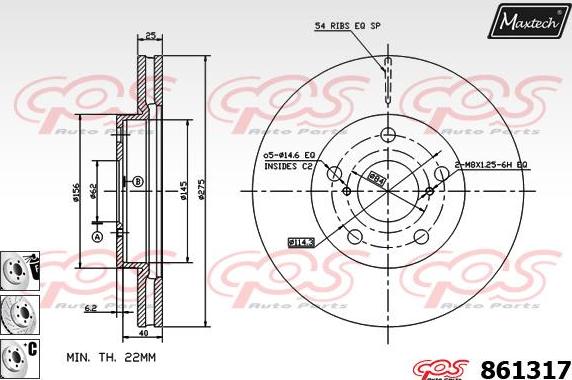 Maxtech 70200097 - Ремонтен комплект, спирачен апарат vvparts.bg