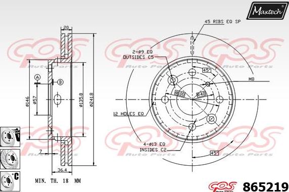 Maxtech 70200054 - Ремонтен комплект, спирачен апарат vvparts.bg