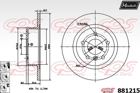 Maxtech 70200562 - Ремонтен комплект, спирачен апарат vvparts.bg