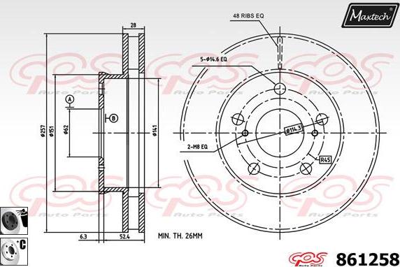 Maxtech 70200807 - Ремонтен комплект, спирачен апарат vvparts.bg