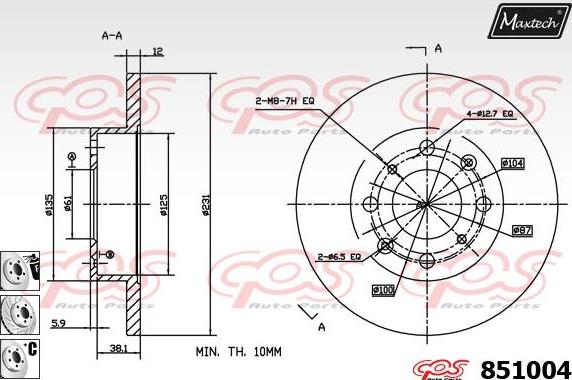 Maxtech 70200343 - Ремонтен комплект, спирачен апарат vvparts.bg