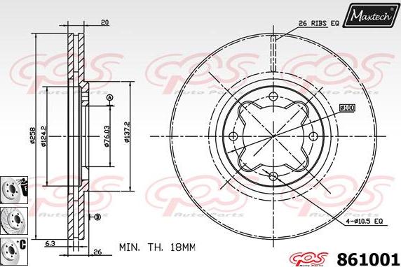 Maxtech 70200323 - Ремонтен комплект, спирачен апарат vvparts.bg