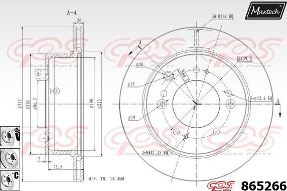 Maxtech 70200242 - Ремонтен комплект, спирачен апарат vvparts.bg