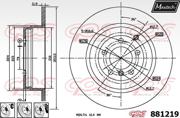 Maxtech 70203033 - Ремонтен комплект, спирачен апарат vvparts.bg