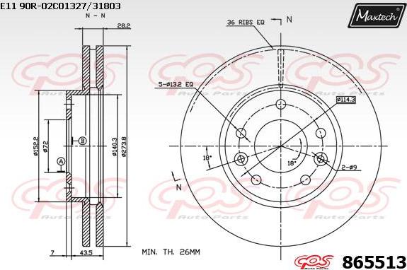 Maxtech 70200218 - Ремонтен комплект, спирачен апарат vvparts.bg