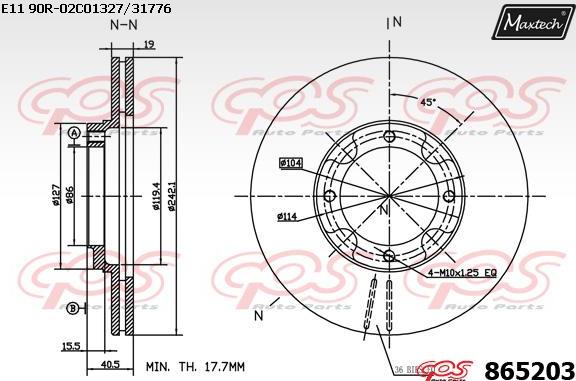 Maxtech 70200236 - Ремонтен комплект, спирачен апарат vvparts.bg