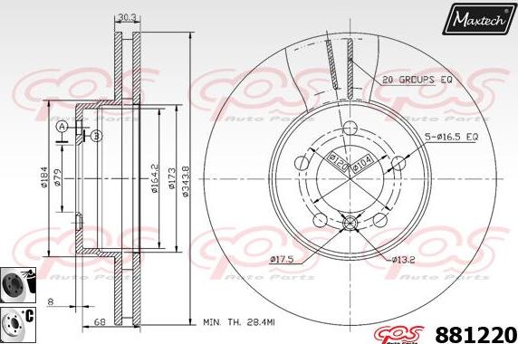 Maxtech 70200220 - Ремонтен комплект, спирачен апарат vvparts.bg