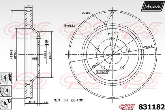 Maxtech 70200276 - Ремонтен комплект, спирачен апарат vvparts.bg