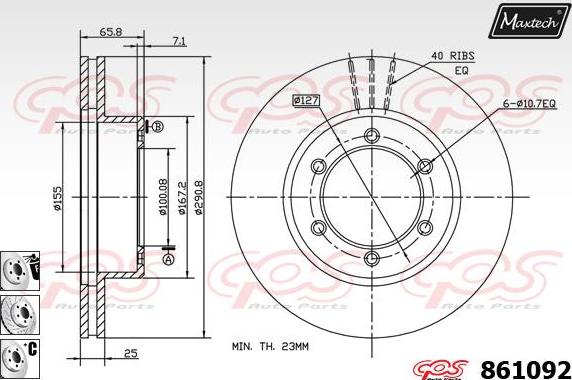 Maxtech 70200748 - Ремонтен комплект, спирачен апарат vvparts.bg