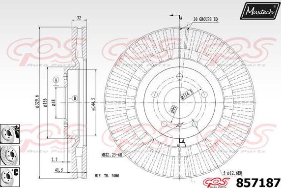 Maxtech 70200738 - Ремонтен комплект, спирачен апарат vvparts.bg