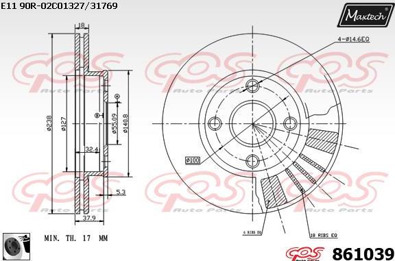 Maxtech 70203049 - Ремонтен комплект, спирачен апарат vvparts.bg