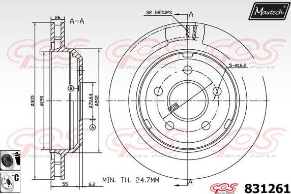 Maxtech 71810099 - Бодещ болт (щифт), спирачен апарат vvparts.bg