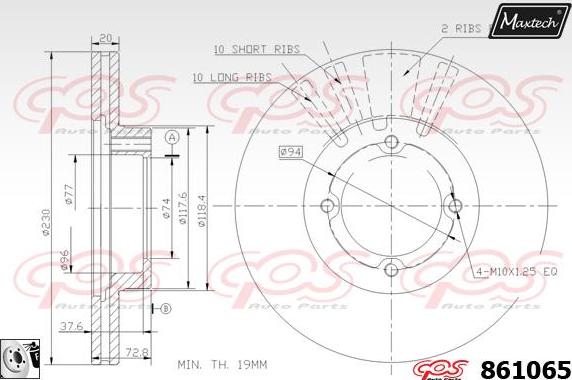 Maxtech 71810044 - Бодещ болт (щифт), спирачен апарат vvparts.bg