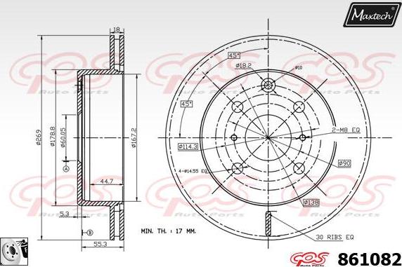 Maxtech 71810055 - Бодещ болт (щифт), спирачен апарат vvparts.bg