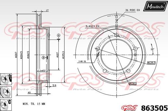 Maxtech 71810101 - Бодещ болт (щифт), спирачен апарат vvparts.bg